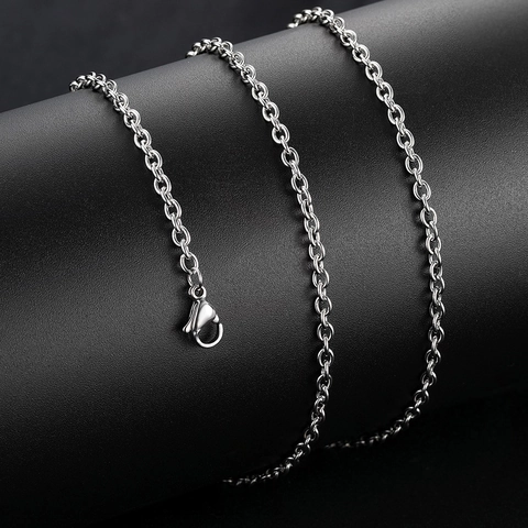 Minimalist Stainless Steel O-Link Necklace Chain With Lobster Clasp Adjustable Polished Basic Jewelry For Men Women Daily Wear