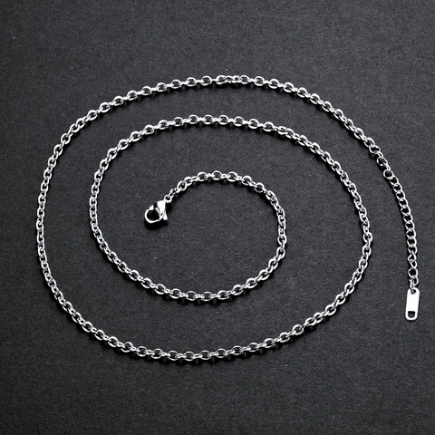 Minimalist Stainless Steel O-Link Necklace Chain With Lobster Clasp Adjustable Polished Basic Jewelry For Men Women Daily Wear