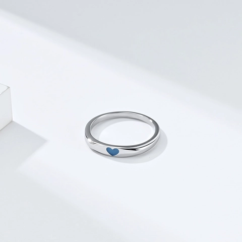 Minimalistischer Edelstahl Herz Ring Damen Süßes Emaille Bunter Tropföl Fingerring Party Alltagsschmuck