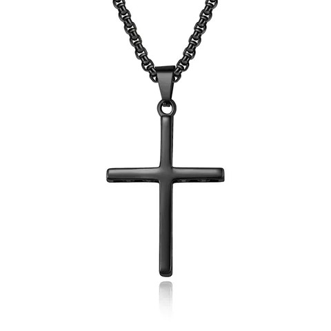 Roestvrijstalen Kruis Ketting Voor Heren Dames Minimalistische Latijns Kruis Hanger Unisex Religieuze Mode Sieraden Cadeau