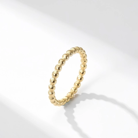 Anello Minimalista in Acciaio Inossidabile con Perline Impilabile per Donna Anello a Fascia Geometrico Tondo Gioielli Moda