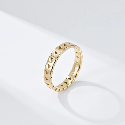 Minimalist Stainless Steel Hollow Geometric Triangle Olive Leaf Ring For Women Men Industrial Style Polished Finger Jewelry Gift