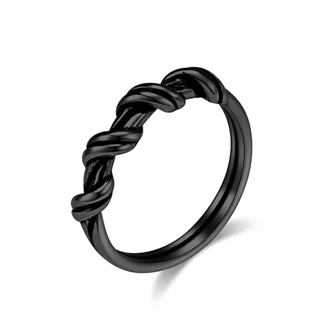 Anello in Acciaio Inossidabile Unisex con Corda Torta Design Industriale Nicchia Anello a Fascia Lucidato a Specchio per Uso Quotidiano Casual