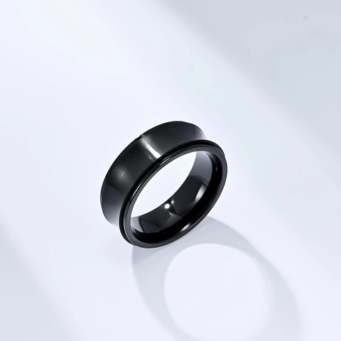 Anillo Giratorio De Acero Inoxidable Minimalista Para Aliviar La Ansiedad Anillo De Banda Cepillado Cóncavo Rotativo Para Hombre Mujer