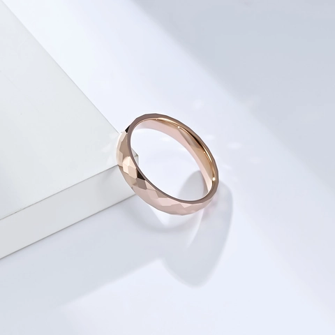 4mm Tungsten Steel Faceted Rhombic Cut Ring Polished Tungsten Carbide Minimalist Wedding Band For Men Women Neutral Jewelry