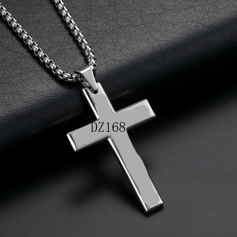 Roestvrijstalen Kruis Hanger Ketting Gepolijst Titanium Staal Religieuze Sieraden Voor Mannen Vrouwen Punk Hip Hop Stijl