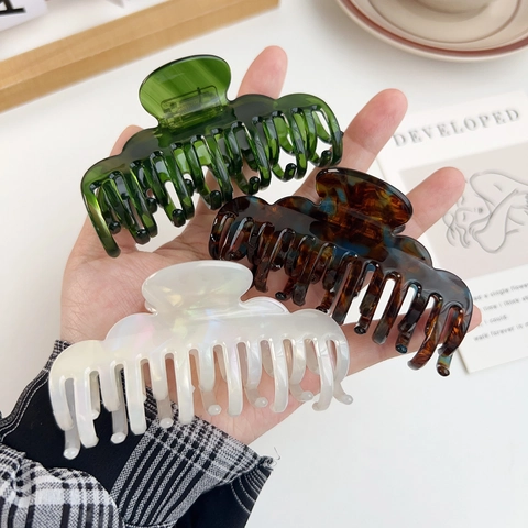 Große Celluloseacetat Haarkralle Clip Elegantes Marmor Schildpatt Muster Starker Halt Haarstyling Tool Damen Zubehör