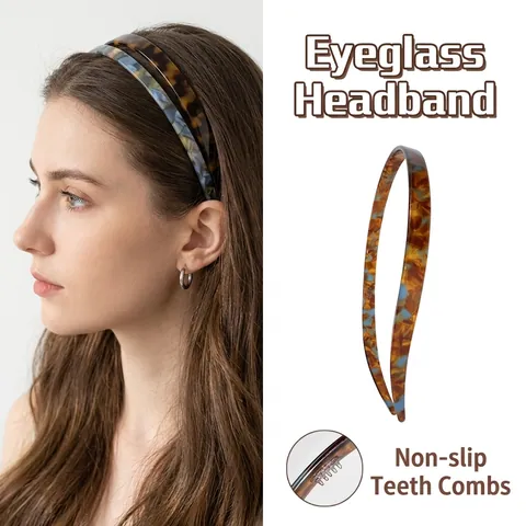 Vintage Brillen-Stil Haarreif Aus Acetat Für Damen Elegant Marmor Schildpatt Rutschfest Haarreifen Mode Kopfschmuck Zubehör
