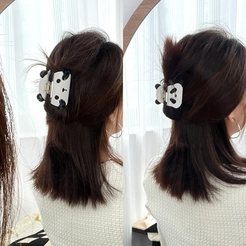 Molla per Capelli a Forma di Panda Cartone Animato per Donna Clip in Acetato Fatta a Mano Accessori per Capelli Animali