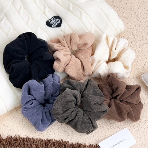 Vintage Peluche Grandi Scrunchies Morbida Lana di Agnello Elastici per Capelli per Donne Ragazze Accessori Autunno Inverno
