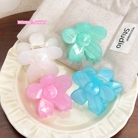Molletta per Capelli a Fiore in Acetato in Stile Coreano Clip a Squalo in Resina Elegante Accessori per Capelli Floreali Donna