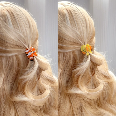 Schattige Mini Acetaat Zeedieren Haarklemmen Walvis Clownvis Tropische Vissen Kleine Decoratieve Haarspeldjes Voor Dames Meisjes