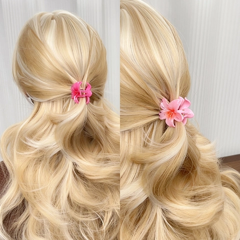 Elegant Flower Hair Claw Clips For Women Sweet Plastic Gradient Frangipani Hairpin For Beach Vacation Daily Styling Accessory
