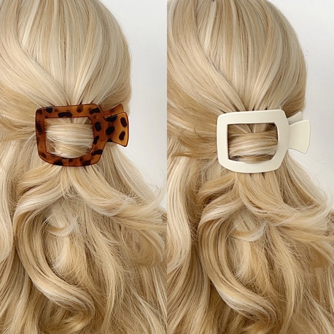 Fermaglio per Capelli a Forma di Trapezio Irregolare in PC Opaco Semplice Forcina Geometrica Grande Pinza per Capelli Tartarugato Accessorio per Acconciature da Donna