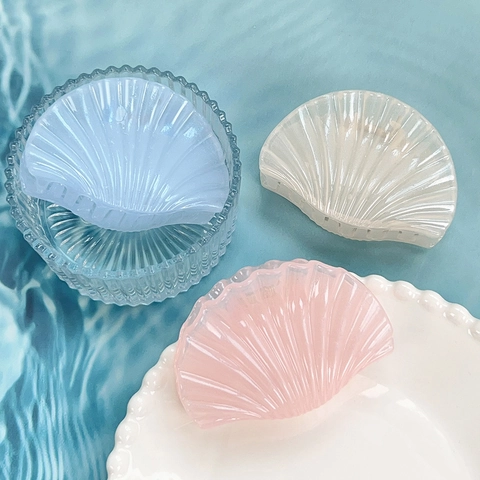 Sommerurlaub Geleefarbe Meeresmuschel Delfin Haarklammer Glitzer Kunststoff Große Haargreifer Damen Haarstyling Zubehör