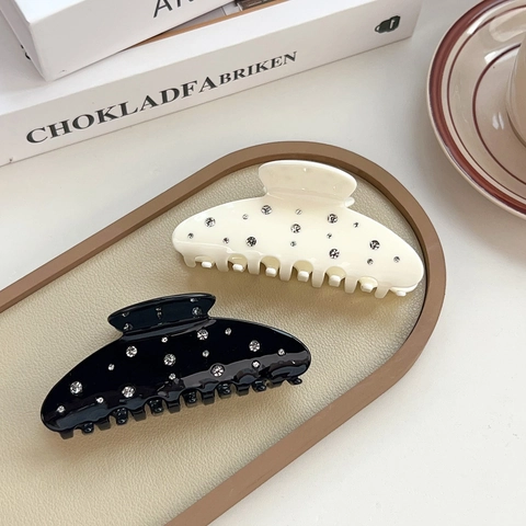 Elegante Molla per Capelli in Acrilico con Strass per Donna Squisito Semplice Stile Coreano Svuotato Accessori per Capelli