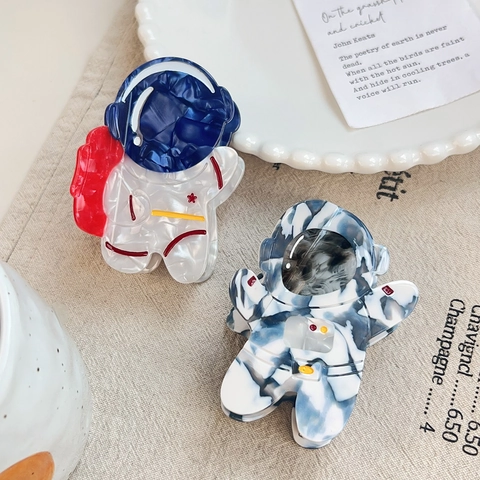 Cartoon Astronaut Acetaat Haarklem Schattige Ruimtevaarder Haarklem Voor Dames Haarstyling Accessoires