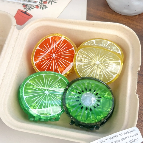 Creative Fruit Slice Hair Claw Clip PVC Sweet Simulation Lemon Orange Kiwi Lime Summer Hair Catch For Women Accessories