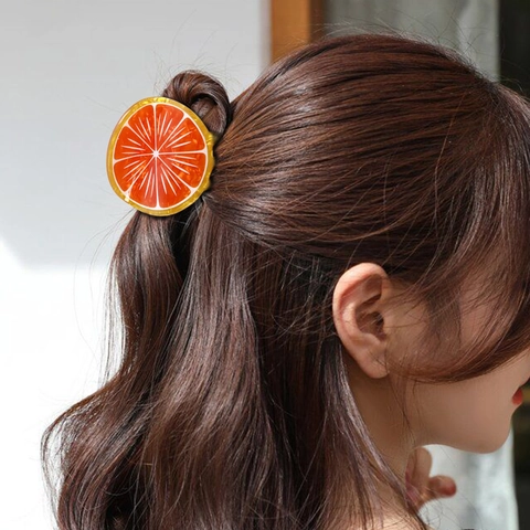 Creative Fruit Slice Hair Claw Clip PVC Sweet Simulation Lemon Orange Kiwi Lime Summer Hair Catch For Women Accessories