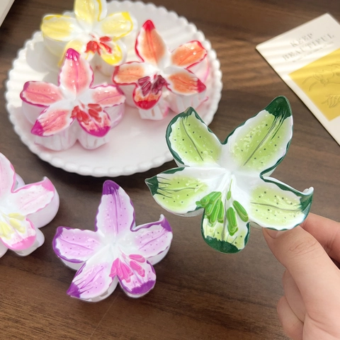 Pinza per Capelli Realistica a Forma di Giglio per Donna Grande Elegante Fermaglio Floreale Accessori per Capelli per Festa