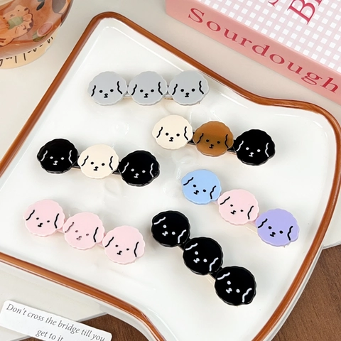 Süße Cartoon Welpe Haarclip Süße Acetat Schnabelspange Seiten Pony Clip Handgefertigte Tier Haarschmuck Für Damen Mädchen
