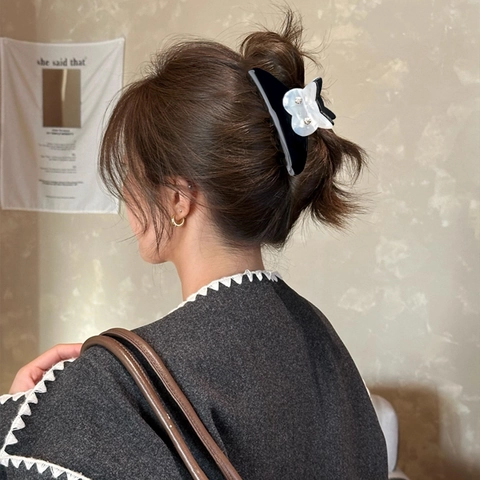 Pinza para el Pelo de Búho de Acetato Estilo Coreano para Mujer Elegante Clip de Tiburón con Strass Accesorios para el Pelo