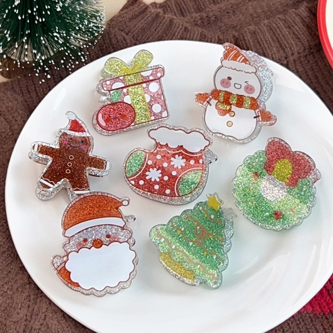 Acryl Weihnachten Haarklammer Weihnachtsmann Schneemann Lebkuchenmann Rentier Festliche Shark Clip Haarschmuck Für Damen Mädchen