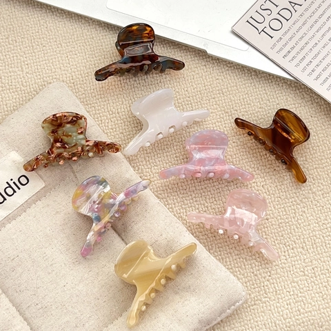 Pinza de Cangrejo de Acetato Coreana Simple Mármol Carey Hecho a Mano Accesorios para el Cabello Geométricos Mujer Diario