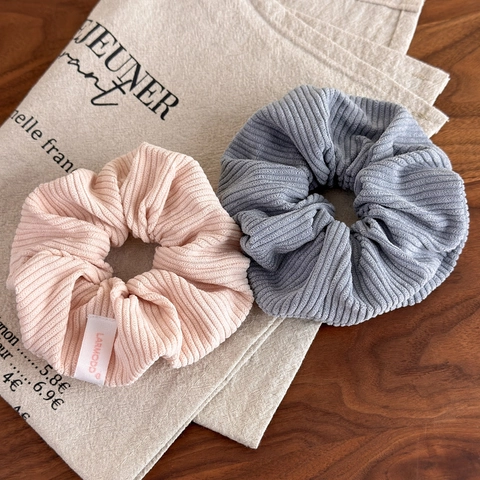 Vintage Corduroy Large Scrunchies Soft Ribbed Fabric Hair Ties Sweet Solid Color Hair Accessories For Women Daily Dating Hair Rings