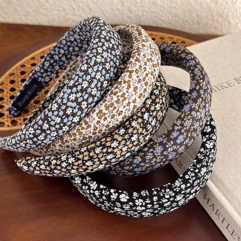 Cerchietto in Spugna Floreale Romantico Francese per Donna Fascia per Capelli in Tessuto Retrò Elegante Dolce Accessori Capelli