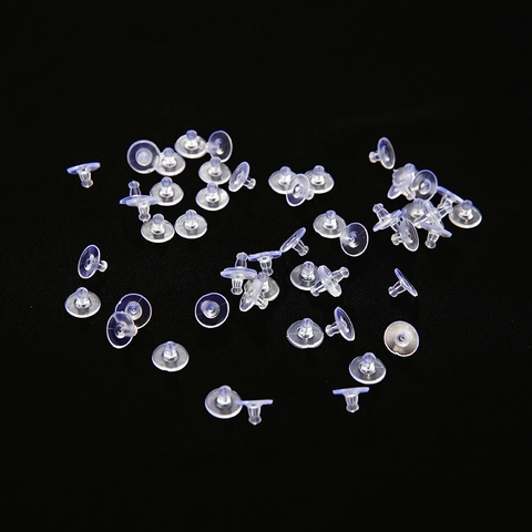 Poussette Seule en Plastique Transparent Forme de Soucoupe Volante Base Ronde Souple Support pour Boucles d'Oreilles Accessoires de Bijoux