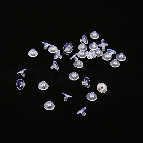 Poussette Seule en Plastique Transparent Forme de Soucoupe Volante Base Ronde Souple Support pour Boucles d'Oreilles Accessoires de Bijoux