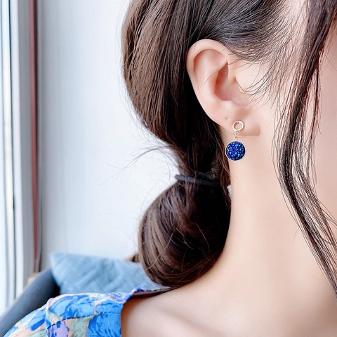 Asymmetrische Sternenhimmel Ohrstecker Mit 925 Sterling Silber Stift Legierung Vergoldet Strass Kristall Schmuck