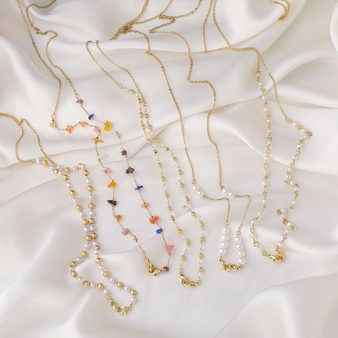 Elegante Cadena de Gafas de Perlas Artificiales y Cristal para Mujer Cordón de Mascarilla Anti-pérdida Collar Joyería de Moda