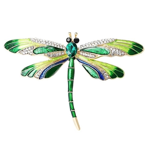 Elegante Vintage Zinklegierung Emaille Libelle Brosche Für Damen Bunte Insektennadel Mit Strass Für Bankett Mantel Zubehör