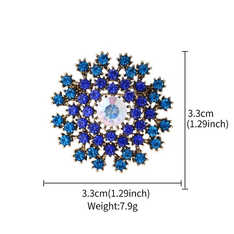 Vintage Legierung Strass Blume Brosche Elegante Löwenzahn Schneeflocke Pin Für Damen Kleid Revers Zubehör Kristall Schmuck Brosche