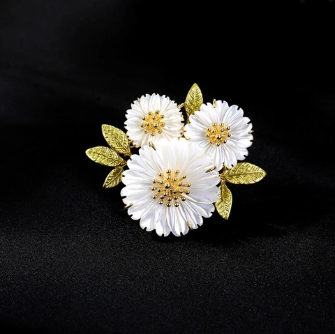 Mode Legierung Künstliche Perle Gänseblümchen Brosche Für Damen Eleganter Blumennadel Für Mäntel Anzüge Hochzeit Party Schmuck