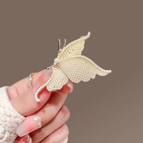 Vintage Elegante Schmetterling Brosche Mit Künstlichen Perlen Für Damen Hochzeit Bankett Schmuck Dekoration Gold Zubehör