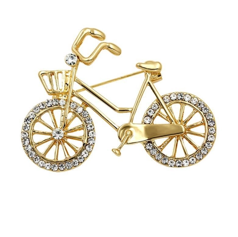 Spilla a Forma di Bicicletta Creativa alla Moda in Lega con Strass Intarsiati Giacca Personalizzata Accessori per Abbigliamento Donna Gioielli