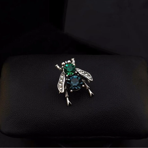 Spilla Insetto Ape in Lega Vintage per Donna Spille in Metallo Argento Antico con Strass Accessori per Abbigliamento Gioielli