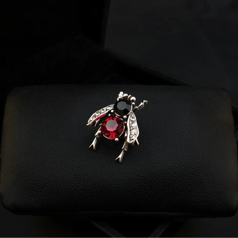 Spilla Insetto Ape in Lega Vintage per Donna Spille in Metallo Argento Antico con Strass Accessori per Abbigliamento Gioielli