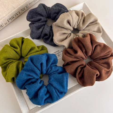 Mujer Otoño Invierno De Punto Grande Coletero Color Sólido Suave Elástico Lazo Para El Pelo Simple Hecho A Mano Accesorio