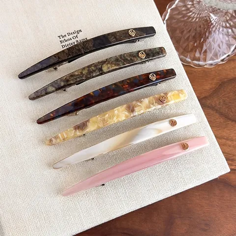 Elegant Acetate Hair Clip Korean Style Minimalist Marble Tortoise Shell Pattern Spring Clip For Women Hair Accessory