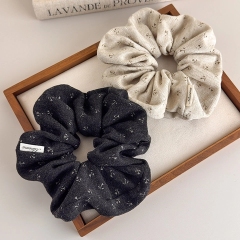 Vintage Floral Strick Haargummis Elastische Scrunchies Stoff Pferdeschwanz Halter Retro Botanischer Druck Haarschmuck Für Damen