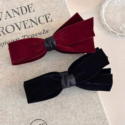 Vintage Samt Schleife Bananen-Haarspange Elegant Bogen Twist Clip Retro Haarstyling Zubehör Große Haarklammer Für Damen