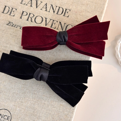 Vintage Samt Schleife Bananen-Haarspange Elegant Bogen Twist Clip Retro Haarstyling Zubehör Große Haarklammer Für Damen