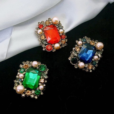 Spilla in Lega Stile Palazzo Vintage con Cristallo Rettangolare e Künstliche Perle Artificiali Elegante Spilla con Strass per Matrimoni e Banquets Femminili