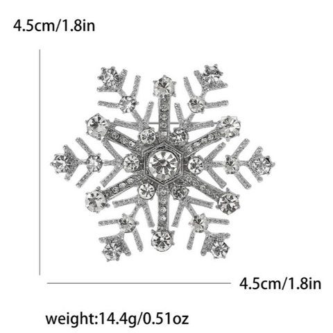 Broche Flocon de Neige en Alliage Élégante Pour Femmes Broche Fleur Haut de Gamme Bijoux de Mode Cadeau Pour Noël