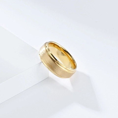 Herren Minimalistisch Titanstahl Ring Matt Gebürstete Oberfläche Polierte Kante Mode Band Ring Schmuck Zubehör Geschenk