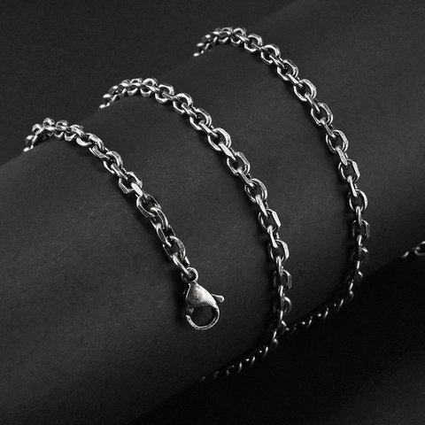 Einfache Edelstahl Ankerkette Halskette Für Herren Damen Minimalistische Gliederkette Gold Schwarz Silber Schmuck Geschenk